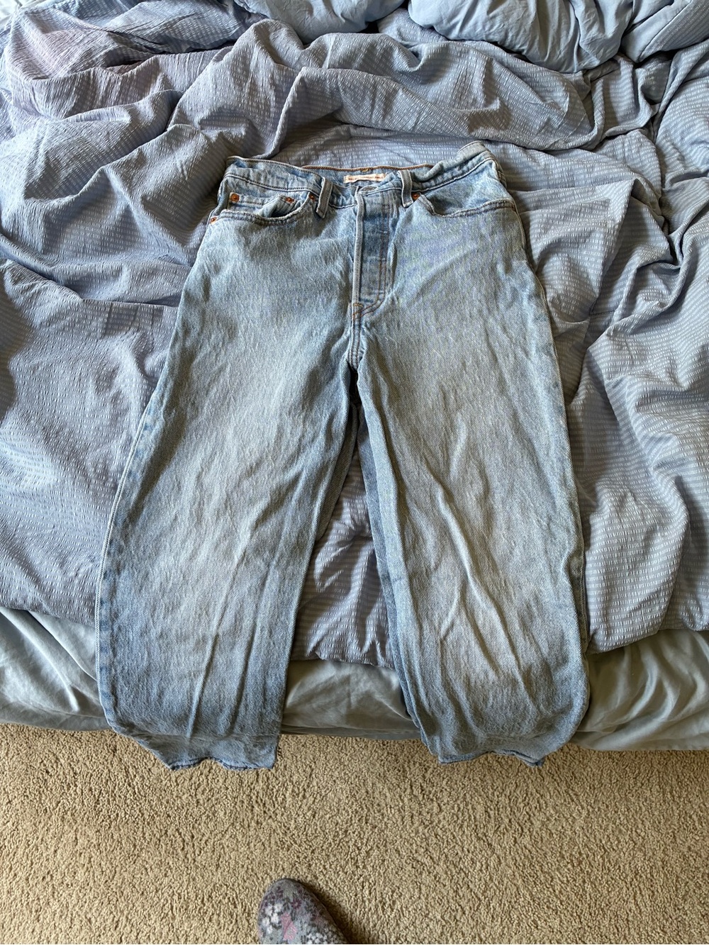 Light Wash Straight Leg Jeans (27)
